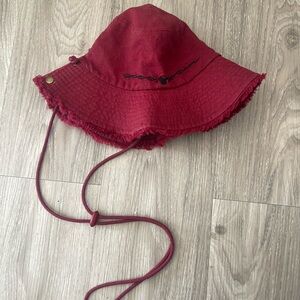 Vintage Disney Red‎ Bucket Retro Classic Disneyworld Frayed Sun Hat